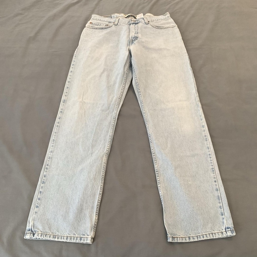 Vintage Levis 505 Jeans Mens 34x32 Blue Light Wash Regular Fit Straight Denim